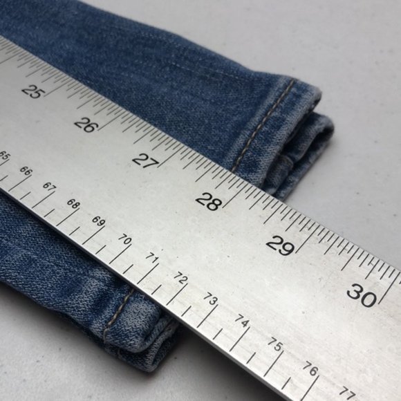 FACTORY DISTRESS AMERICAN EAGLE HI-RISE DENIM JEGGINGS 00/24x28 🦅 - Picture 9 of 11